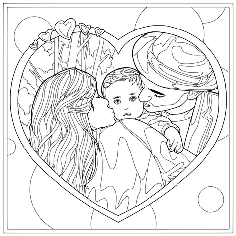 Warm Parent - Child Kissing Moment