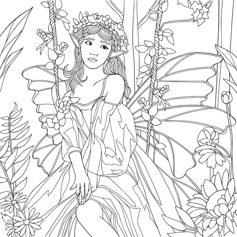 The Flower Fairy in the Forest
