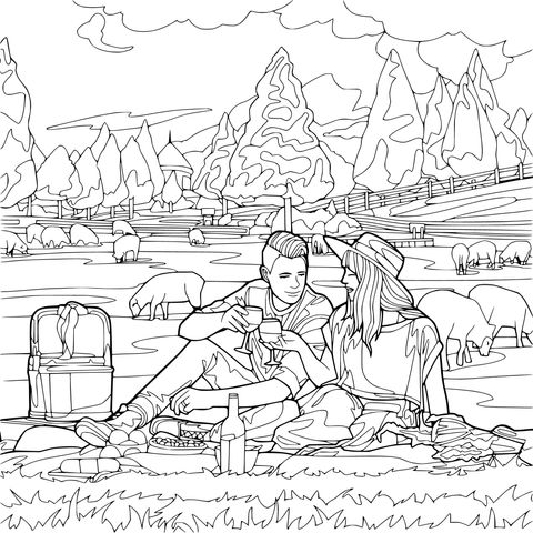 Romantic Picnic in the Countryside