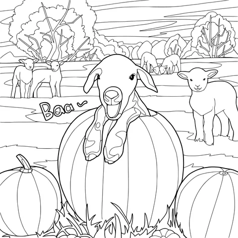 A Lamb in a Pumpkin