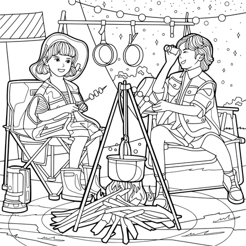 Happy Moments During Night - time Camping