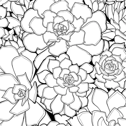 Colorful Succulent Plant Pattern