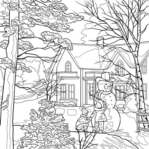 Winter Time of Building a Snowman