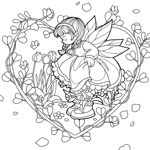 Fairy in the Flower - bed