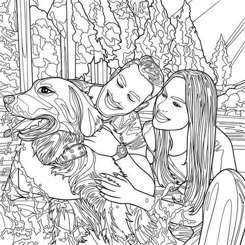 Happy Moments of a Couple and Their Pet Dog