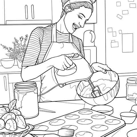 Happy - baking lady