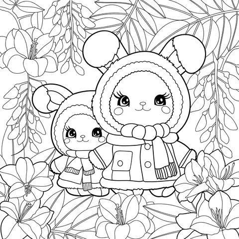 Cute baby mice in the flower丛