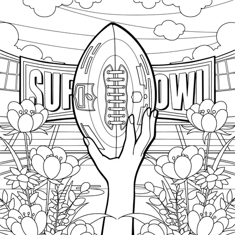 Scenic View of a Stadium with a Rugby Ball in Hand