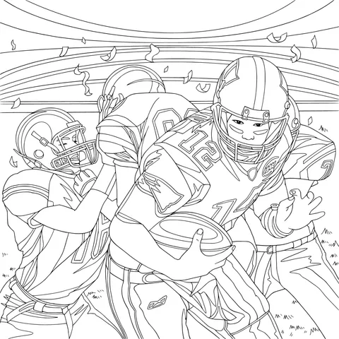 Intense moment in an American football game