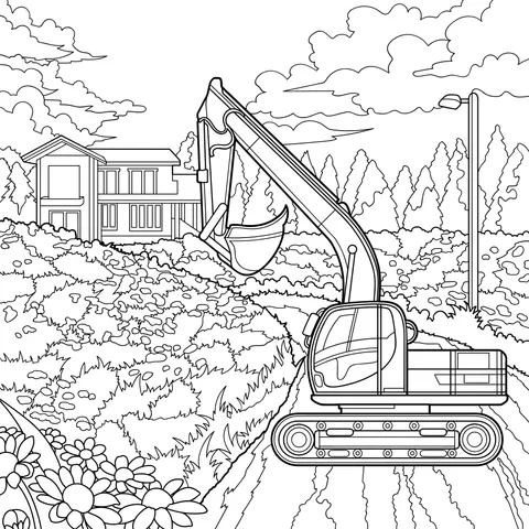 Excavator in the Field