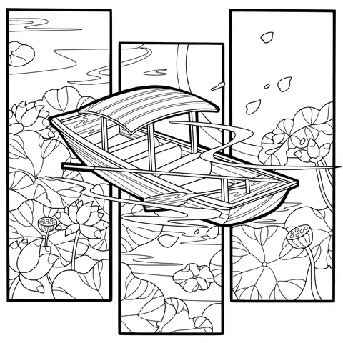 A Boat in the Lotus Pond