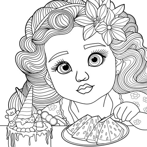 Girl enjoying delicious food