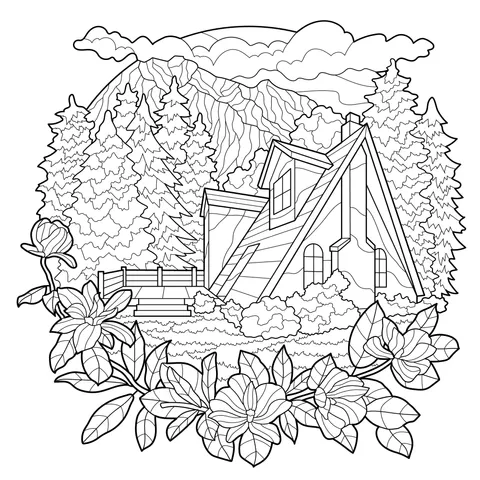Cottage in the Mountains and Forests