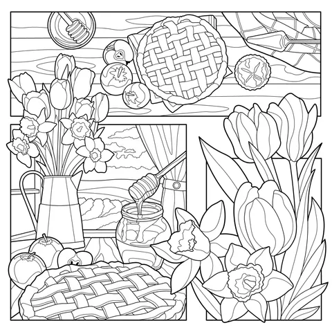Spring Desserts and Flowers