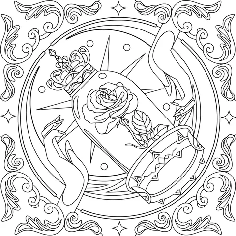 Rose in a Bottle and Hands