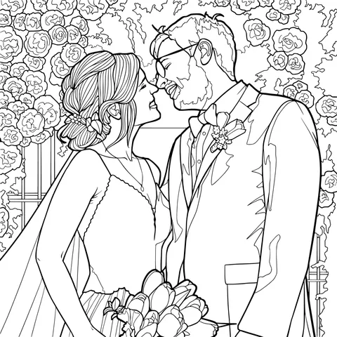Sweet Moment of Newlyweds