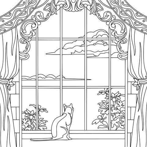 窗边的猫咪