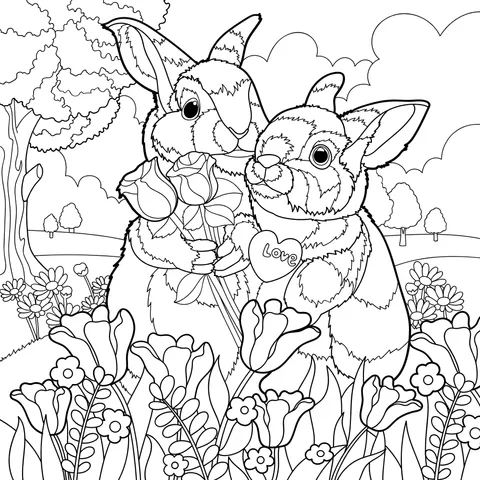Loving Rabbit Couple