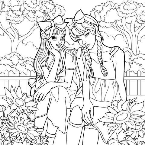 Chicas en el Jardín