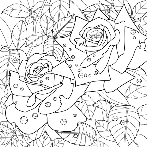 Roses with Dew Drops