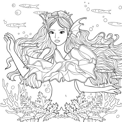 美丽的红发美人鱼