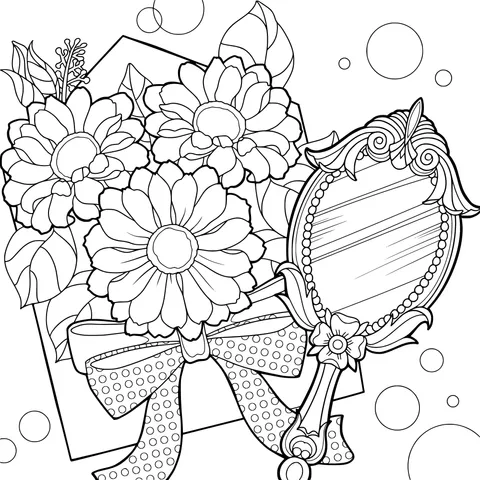 Bouquet and Vintage Mirror