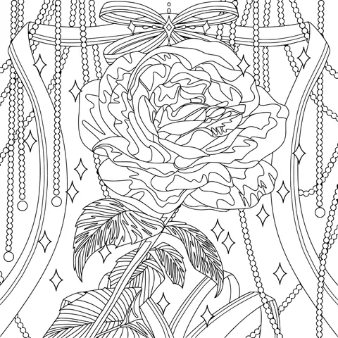 Rose in a Decorative Background