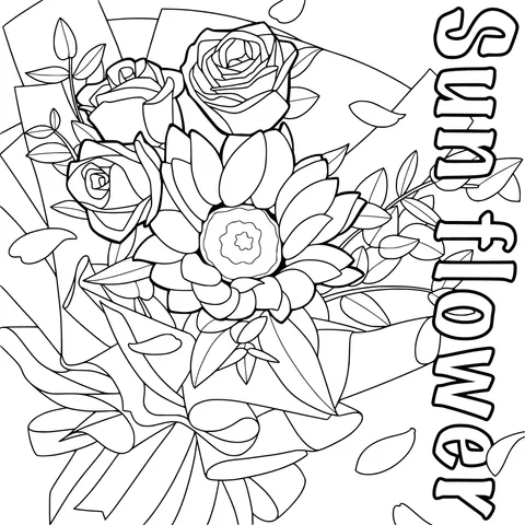Sunflower and Rose Bouquet