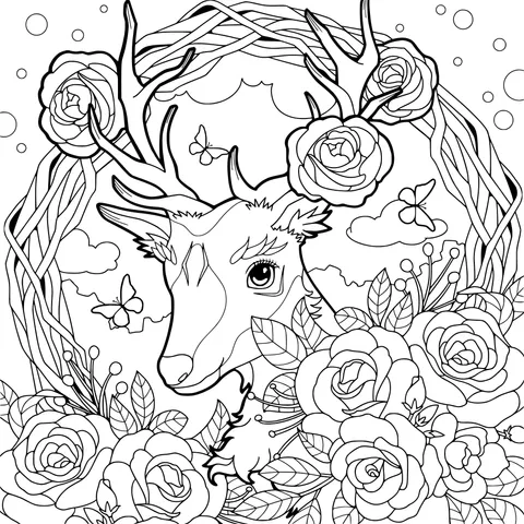 Deer in the Flower丛