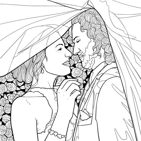 浪漫的新婚夫妇