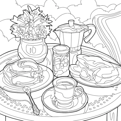 A Cozy Outdoor Breakfast Time
