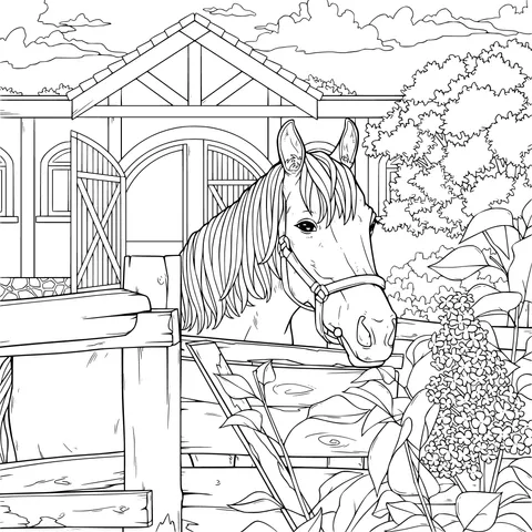 Horse beside the Stable