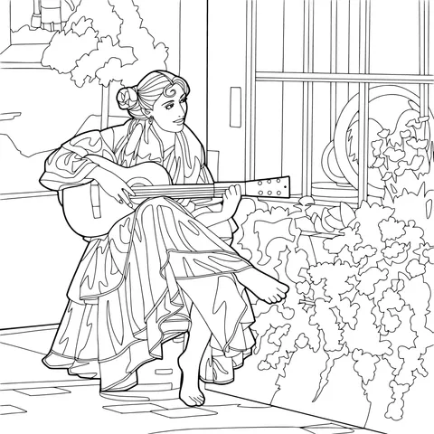 Woman playing the guitar