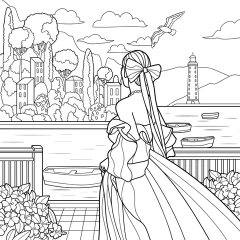 Beautiful Woman Admiring the Riverside Scenery