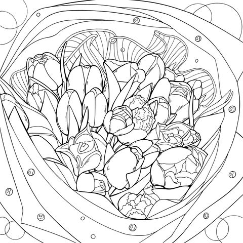 多彩郁金香花束