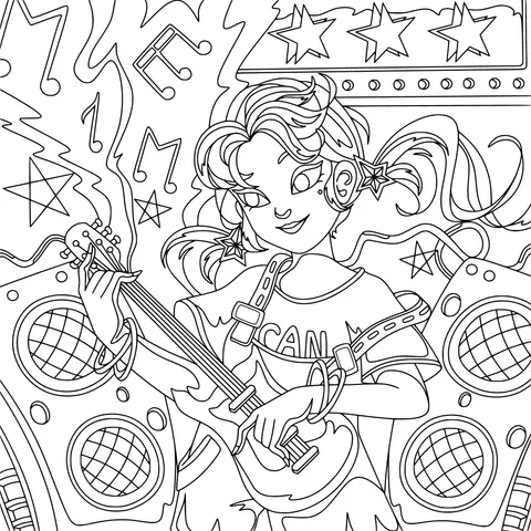 Girl Playing the Guitar
