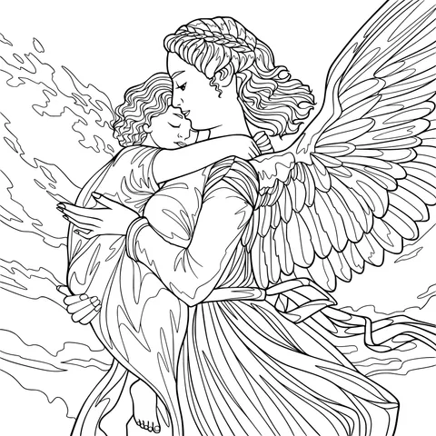 Embrace of an Angelic Mother