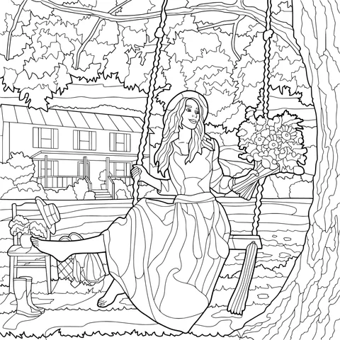 Woman enjoying time on the swing
