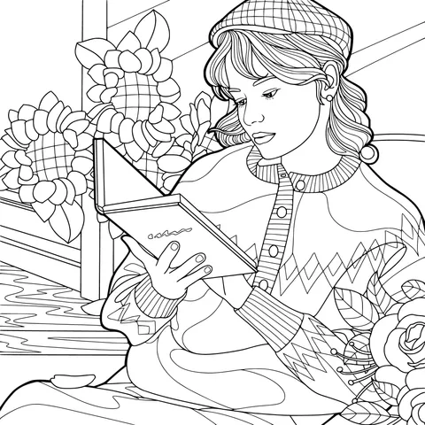 A Woman Immersed in Reading