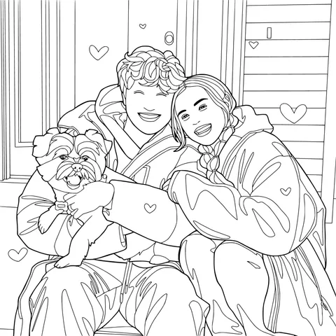 Warm Moments of a Couple and Their Pet