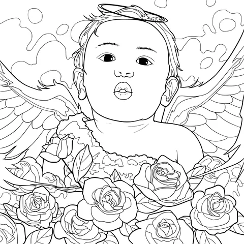 Angel - like baby with wings
