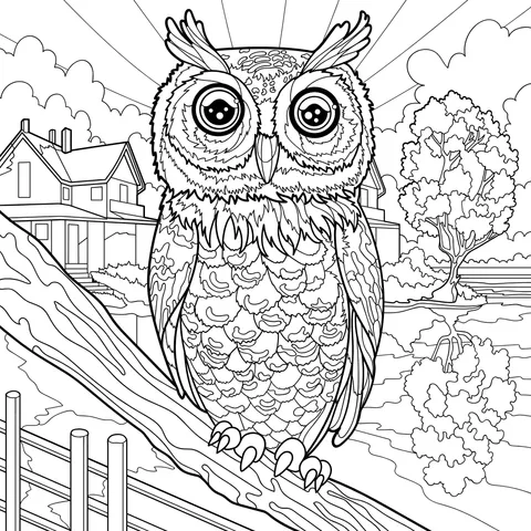 Owl Perched on a Branch
