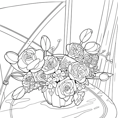 Colorful Bouquet on the Chair
