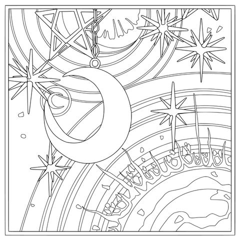梦幻星月图案