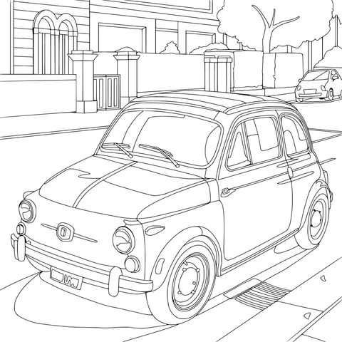 Vintage green compact car