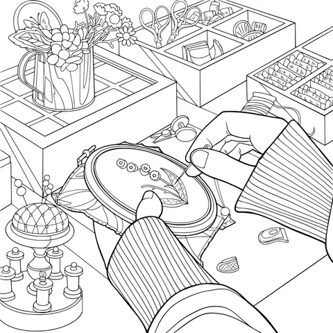 Embroidery - creating scene