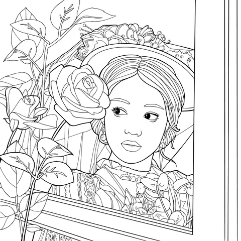 Rose - adorned Beauty by the Window