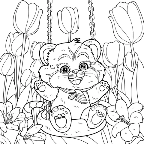 Kitten on a Swing
