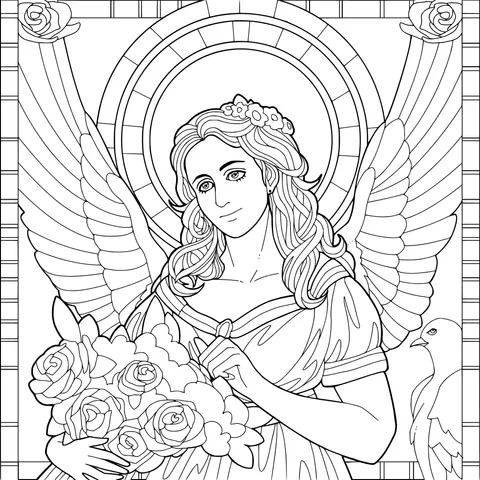 Angel Holding Flowers