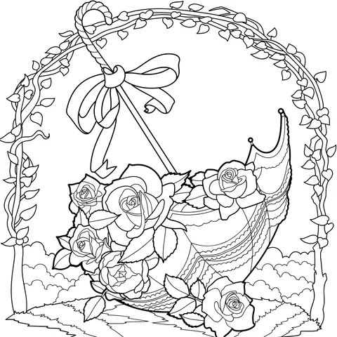 Flower - adorned Umbrella